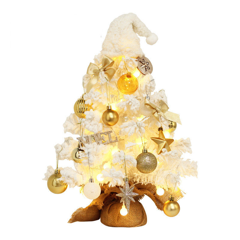 Christmas Flocking Christmas Tree LED Desktop Package